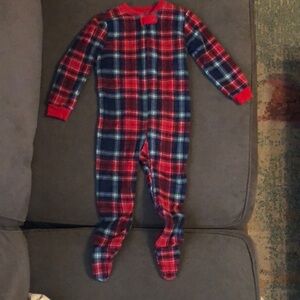 Plaid Red and Blue Kids One Piece
